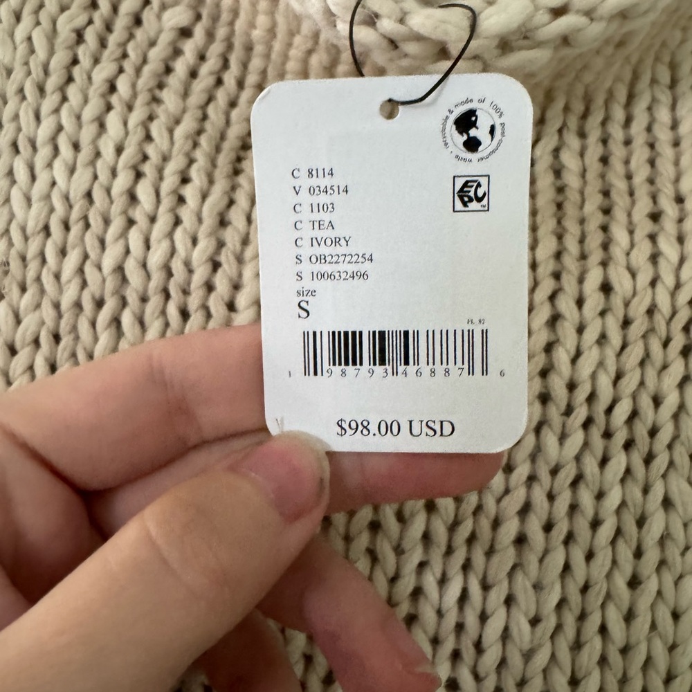 Free People Cream Turtleneck Sweater - Picture 2 of 3